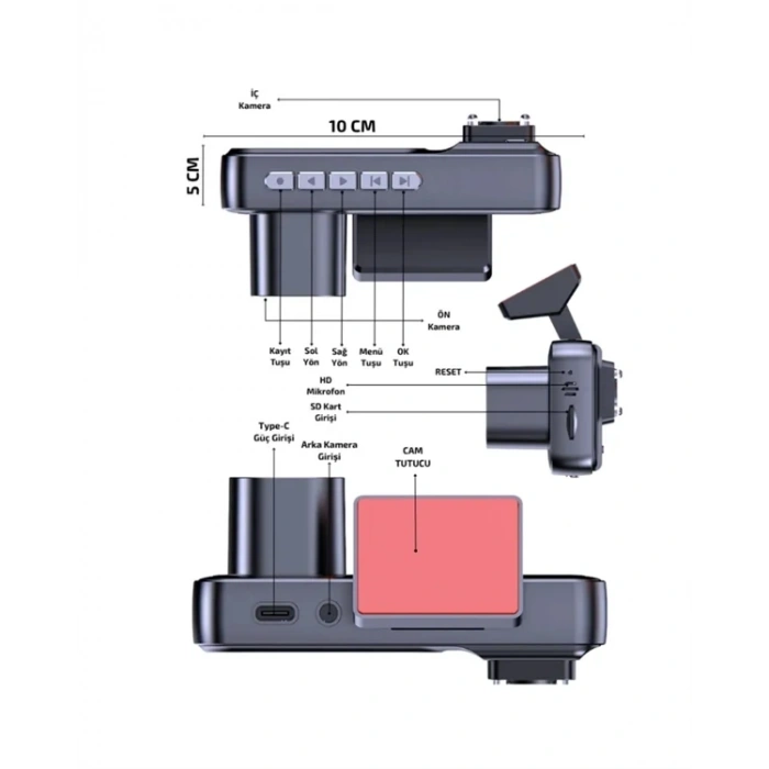 Geri Görüş Destekli Full Hd Araç Kamerası – Gelişmiş 3 Kameralı Kayıt Çözümü