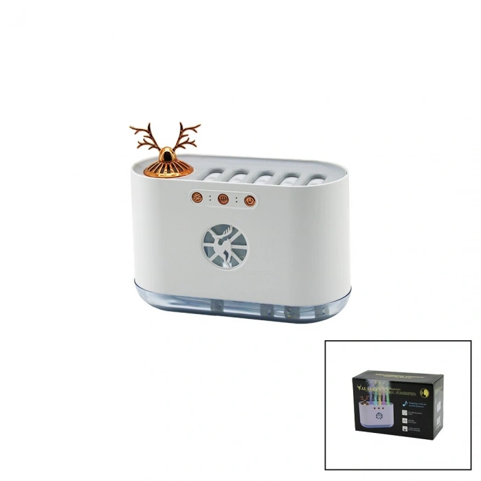 GEYİK FİGÜRLÜ 700ML SESE DUYARLI USB ŞARJLI - RENKLİ LEDLİ IŞIK HAVA NEMLENDİRİCİ BUHAR MAKİNE - KOKU GİDERİCİ 4.5W (5263)