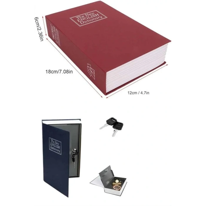 Gizli Kasa Kilitli Sözlük Görünümlü 18cm Gizli Kasa Büyük Boy Anahtarlı