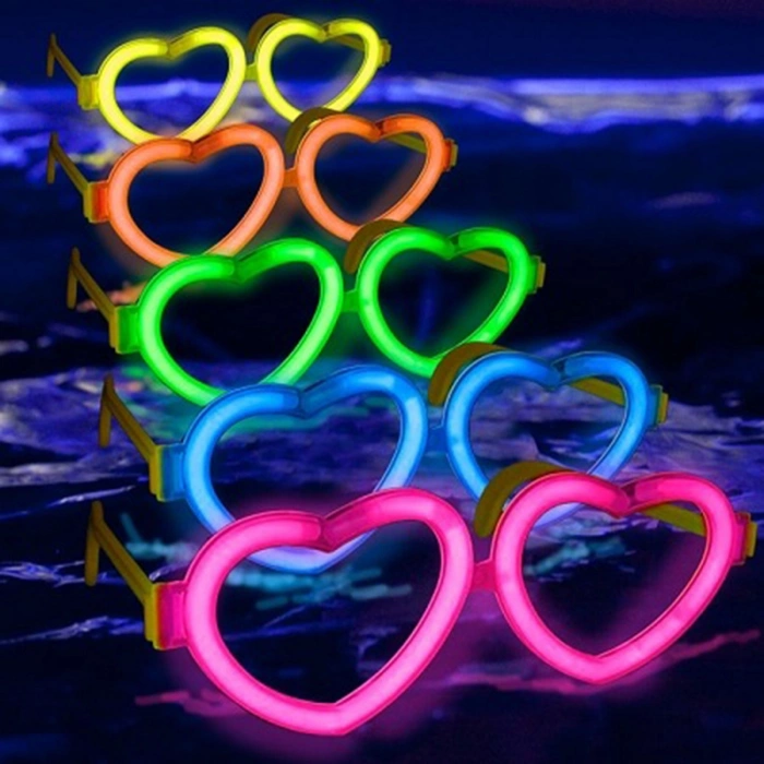 Glow Kalpli Fosforlu Gözlük 6’lı Renkli Set – Neon Parti (5263)
