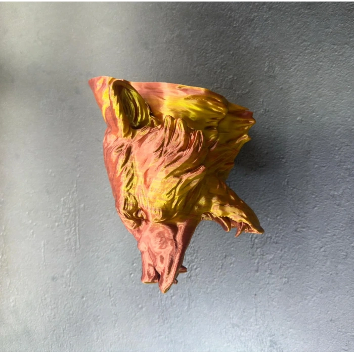 Gold Red Jaguar Başı Duvar Aksesuarı Asılabilir Dekoratif 20x16 Cm