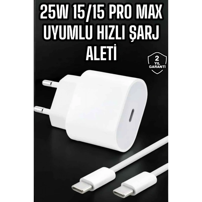 Güç Adaptörü Ve Kablosu Şarj Aleti 15/15 Pro Max Uyumlu Hızlı Şarj