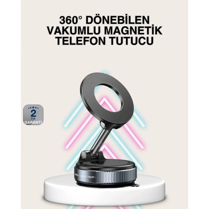 Güçlü Mıknatıslı Vakumlu Araç Telefon Tutucu Alüminyum Gövde