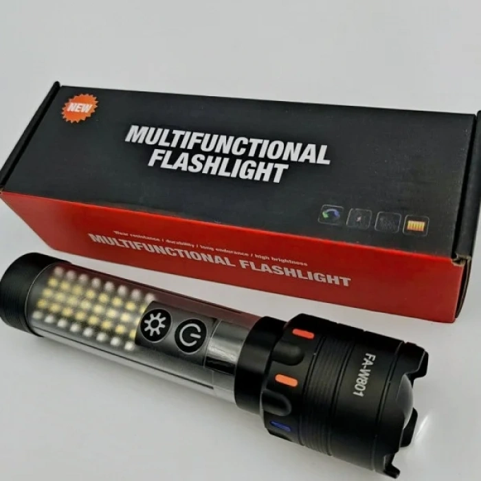Güçlü Taktik Led El Feneri Paweınuo Sdt53 – 3800lm, 35w, Yan Cob Aydınlatma Ve Type-c Şarj Özelliğine Sahip (5263)
