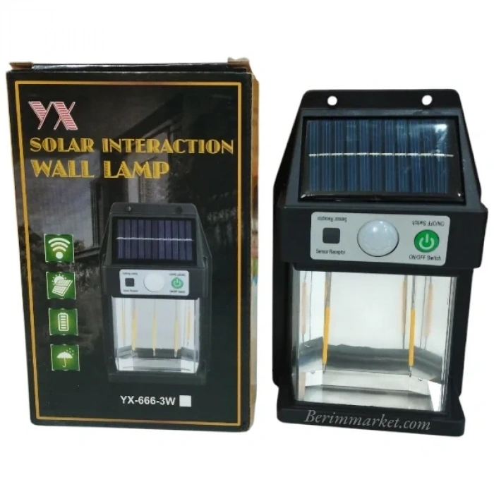 Güneş Enerjili Duvar Lambası YX-666 3W (5263)