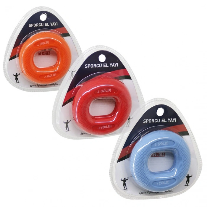 HALKA MODEL RENKLİ SPORCU SİLİKON EL YAYI ÇİFT KULLANIM = 20-30LBS - 40-50LBS - 50-60LBS (5263)