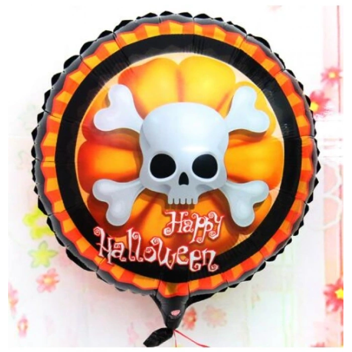 Halloween İskelet Kuru Kafa Folyo Balon 18 inç (5263)