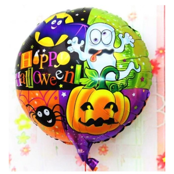 Halloween Örümcekli Kabaklı Folyo Balon 18 inç (5263)