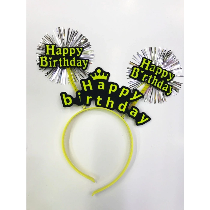 Happy Birthday Neon Renk Doğum Günü Tacı 12 Adet (5263)