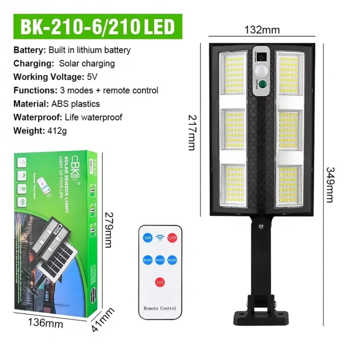 Hareket Sensörlü IP65 Güneş Enerjili LED Spot Kumandalı (5263)