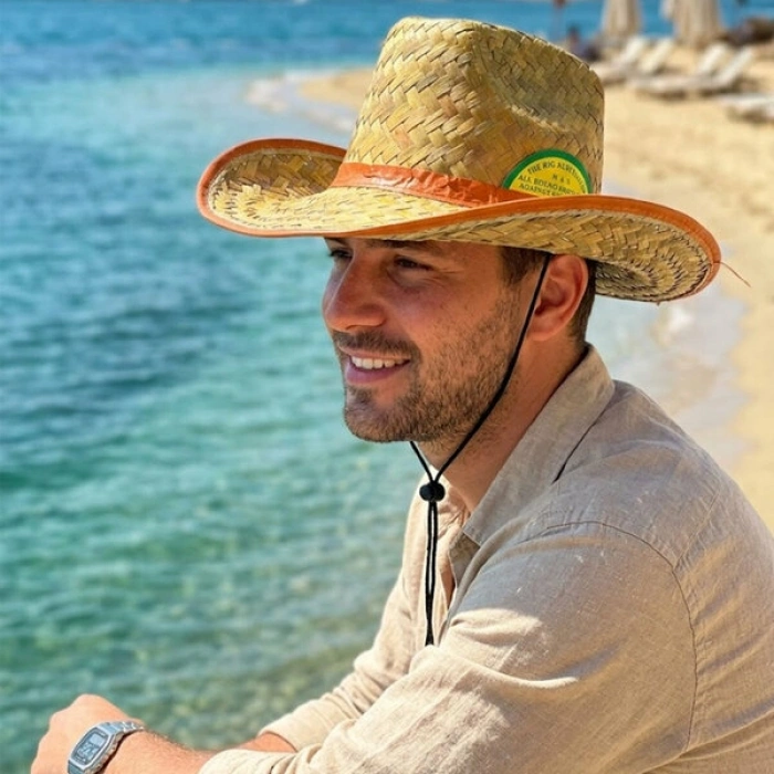 HASIR   ERKEK   FOTER   KOVBOY ŞAPKA   PLS.BEZ KENAR - KUŞAK (5263)