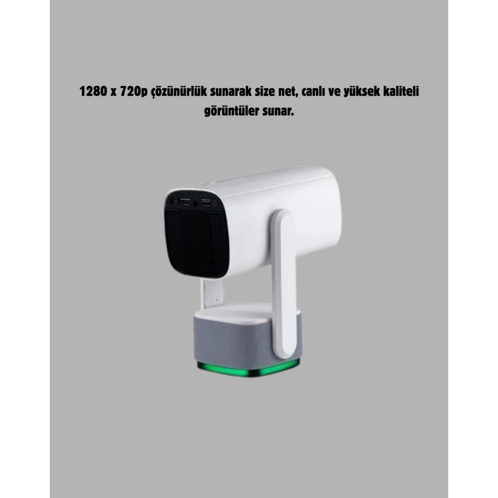 Hd 720p Projeksiyon Cihazı – Geniş Ekran, 10.000 Saat Ampul Ömrü, Ev Sineması Deneyimi