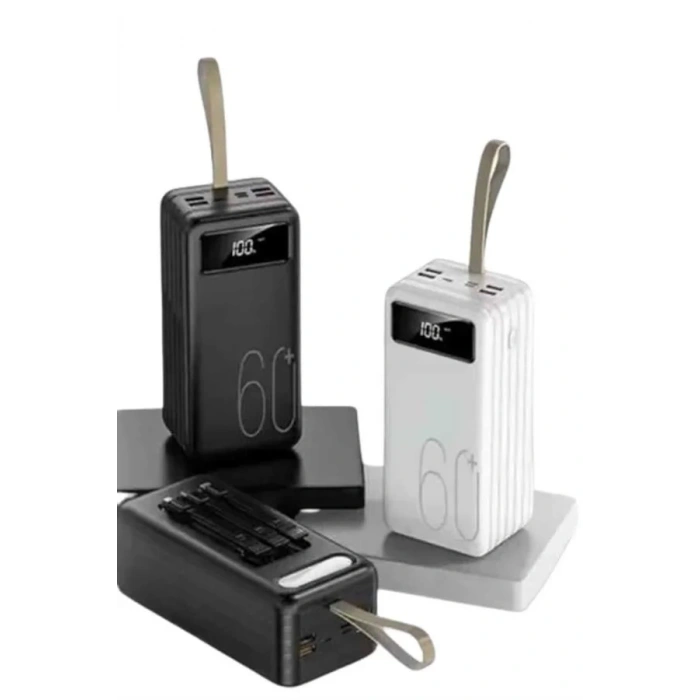 Hızlı Şarj 4 Çıkışlı Powerbank 60.000 Mah Taşınabilir Dijital Göstergeli