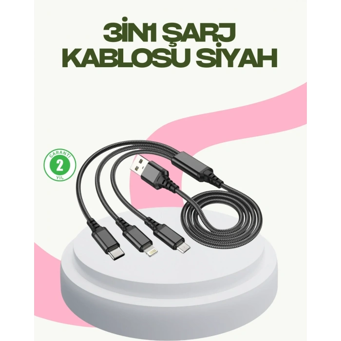 Hızlı Şarj Destekli Çoklu Şarj Kablosu – Seyahat Ve Günlük Kullanım