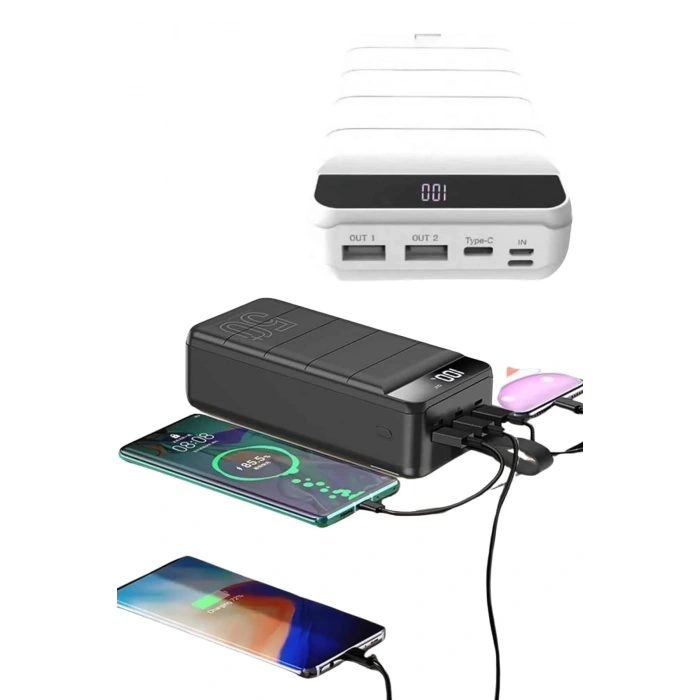 Hızlı Taşınabilir 50.000 Mah Powerbank Led Ekran Android Ve İos Uyumlu