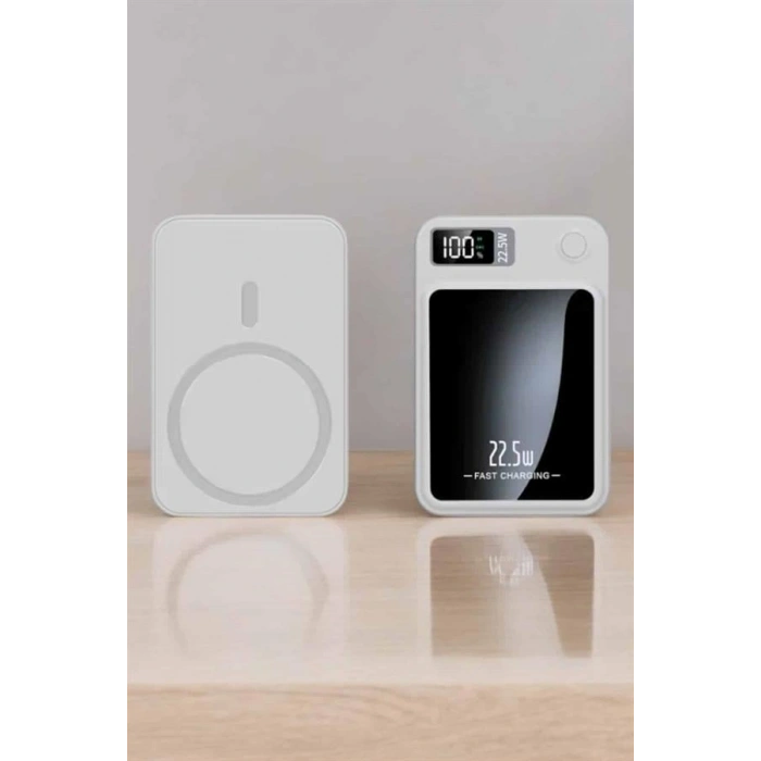 İos Uyumlu 22.5w Hızlı Şarj Magsafe Powerbank Dijital Göstergeli 10.000 Mah