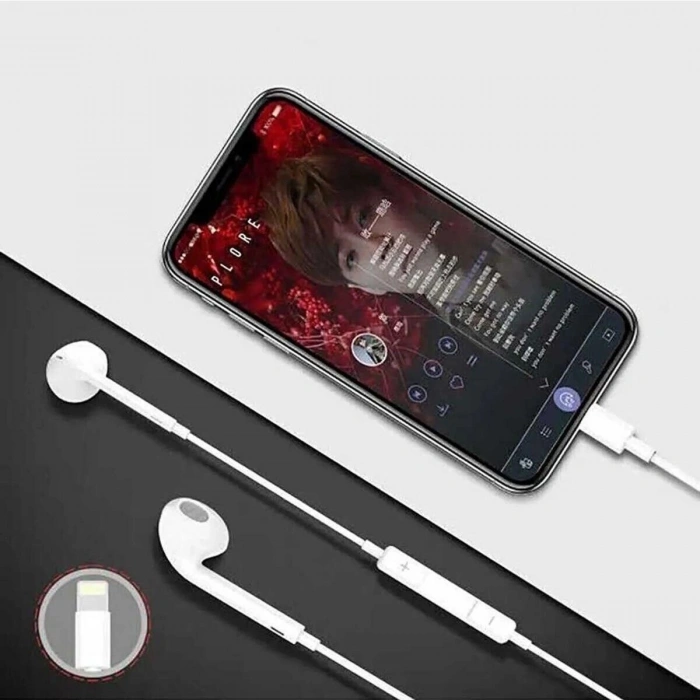 İphone Ucu Çıkışlı Pop Up Kulakiçi Yumuşak Kontrol Tuşlu Kulaklık (5263)