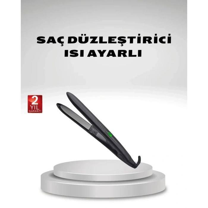 Isı Ayarlı Saç Düzleştirici Titanyum Seramik Plaka, Dijital Ekran