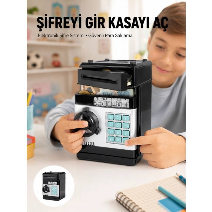 Işıklı Sesli Şifreli Atm Görünümlü Kasa Kumbara