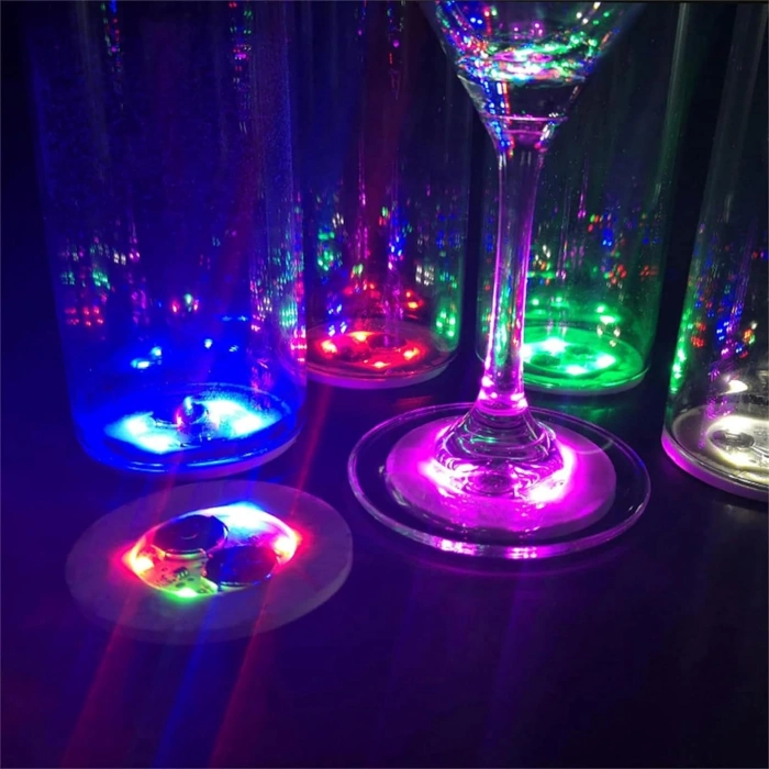 Işıklı Yapışkanlı Bardak Altı Aparatı Ledli 3 Fonksiyonlu 6 cm Çap (5263)