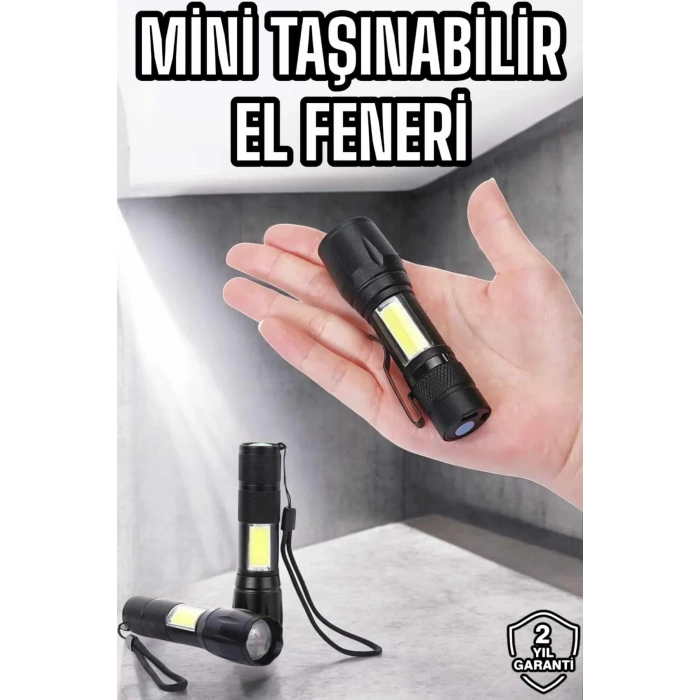 Işıldak El Feneri Kamp Lambası Mini Taşınabilir Acil Durum Lambası Fener Led Işık