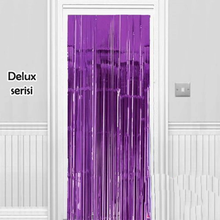 Işıltılı Duvar ve Kapı Perdesi Mor Renk 90x200 cm (5263)