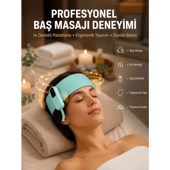 Isıtmalı Baş Masaj Aleti Rahatlatıcı Ve Stres Giderici Tasarım Yeni Nesil