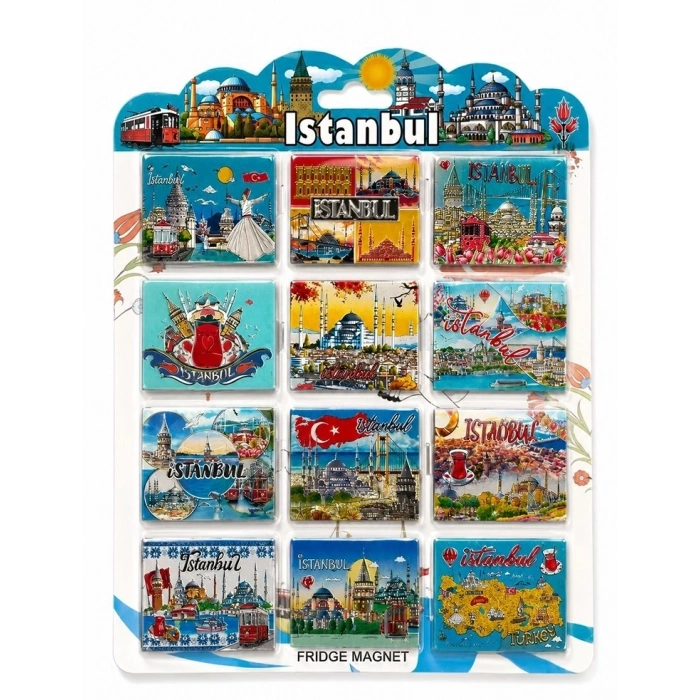 İstanbul Temalı Silikon Buzdolapı Süsü Magnet 12li Set Alk5806