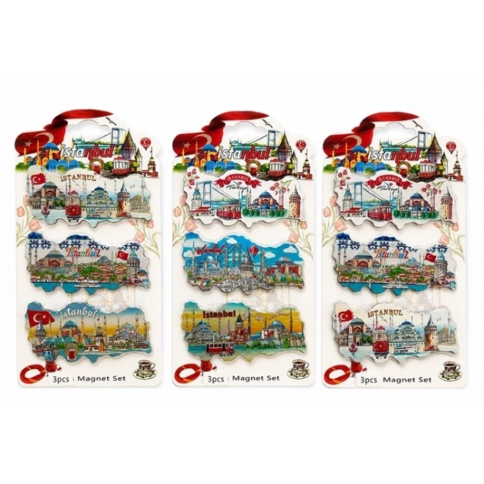 İstanbul Temalı Silikon Buzdolapı Süsü Magnet 3lü Set Alk5811
