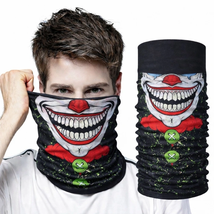 Joker Yüz Baskılı Baf Bandana - Çok Amaçlı Boyunluk Bandana 2 No (5263)