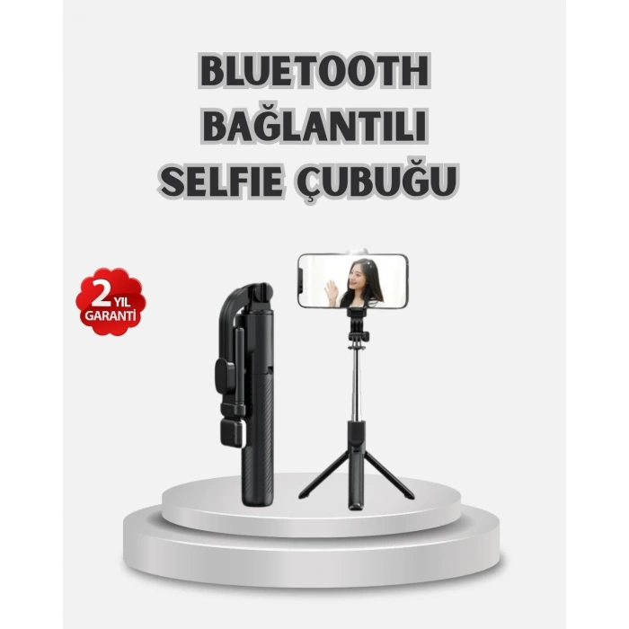 Kablosuz Bluetooth Selfie Çubuğu – 360° Dönebilir Başlık, Taşınabilir Ve Şık Tasarım