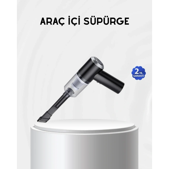 Kablosuz El Süpürgesi – Araç İçi Temizlik İçin 5500pa Güçlü Emiş, Usb Şarjlı