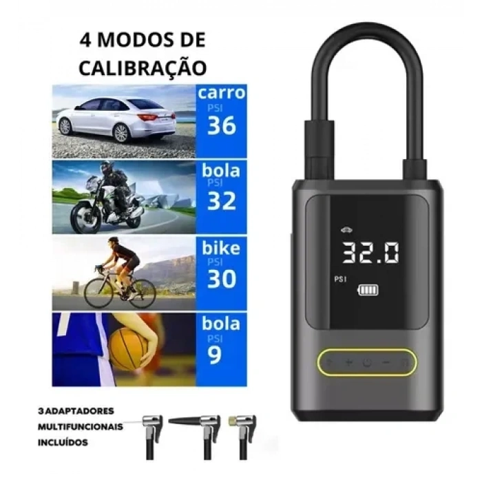 Kablosuz Oto Araç Mini 4000mAh 150 PSI Işıklı Oto Hava Kompresörü KA-760 (5263)