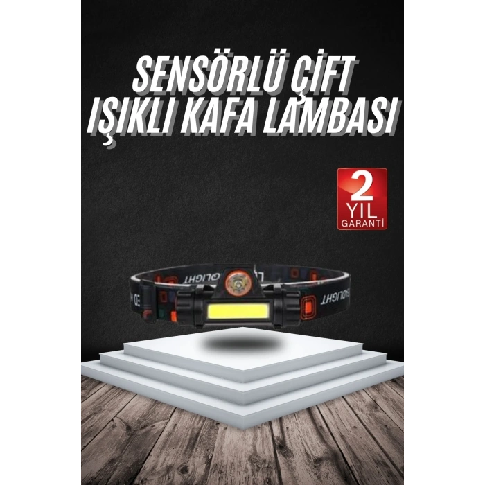 Kafa Lambası Çalışma Işığı Süper Parlak Mıknatıslı Lityum Lion Pilli