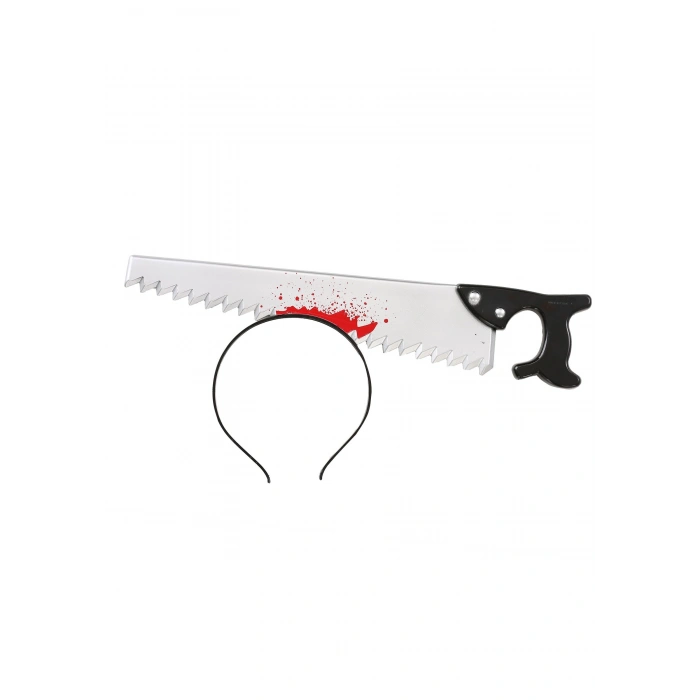 Kafaya Saplanmış Halloween Kanlı Testere Şaka Tacı (5263)