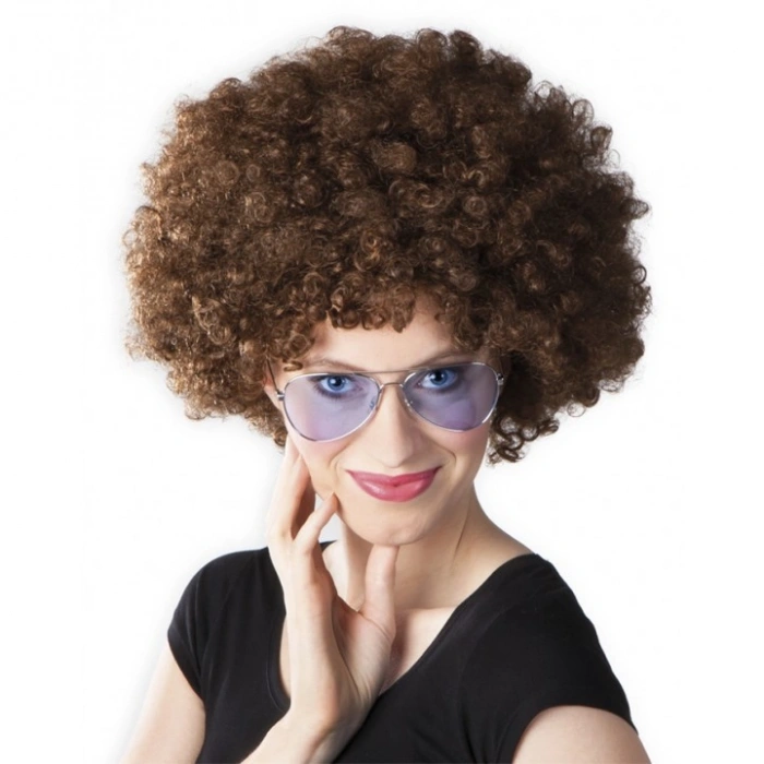 Kahve Renk Kıvırcık Afro Bonus Peruk (5263)