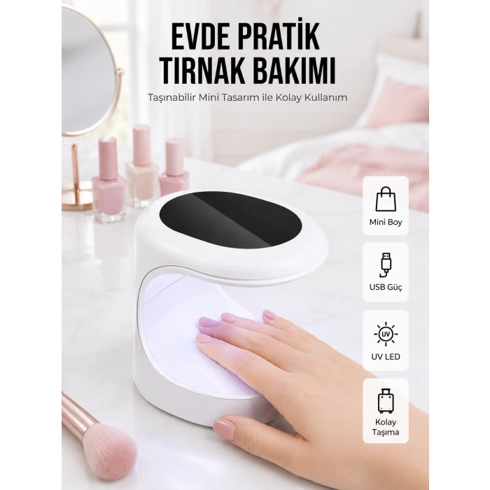 Kalıcı Oje Kurutucu Mini Uv Işınlı Taşınabilir Hızlı Ve Pratik Oje Kurutucu