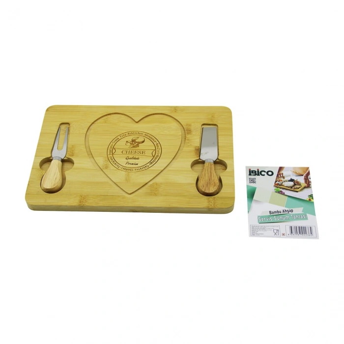 KALPLİ BIÇAK SAĞ-SOLAHŞAP BAMBU KAHVALTI PEYNİR SUNUM PANO2 BIÇAK=AHŞAP SAP19X29X1.5CM (5263)