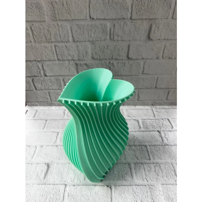 Kalpli Turkuaz Dekoratif Vazo 24 Cm Modern Şık Tasarım