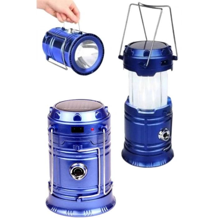 Kamp Feneri Şarj Edilebilir Güneş Enerjili Işıldak Usb Şarjlı