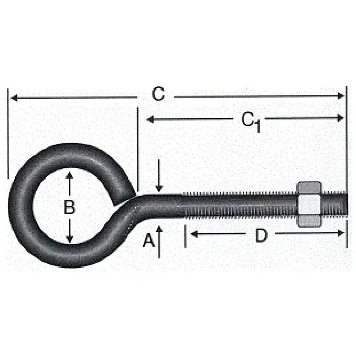 Kapalı Metrik Kanca M4 - 100 Adet