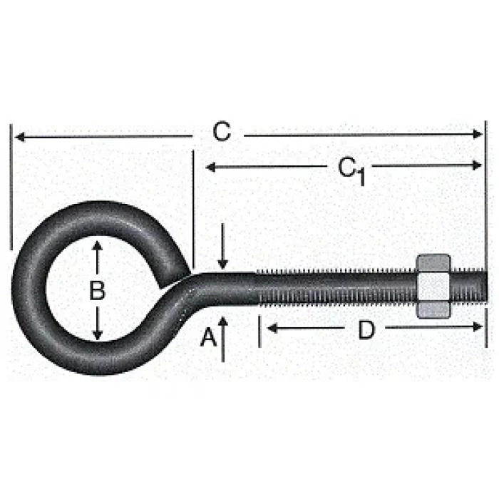 Kapalı Metrik Kanca M5 / 21x100 - 100 Adet