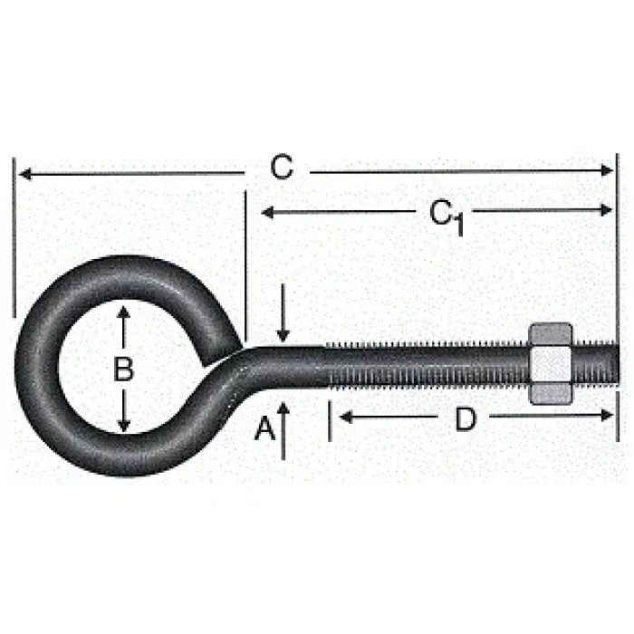 Kapalı Metrik Kanca M5 / 21x80 - 100 Adet
