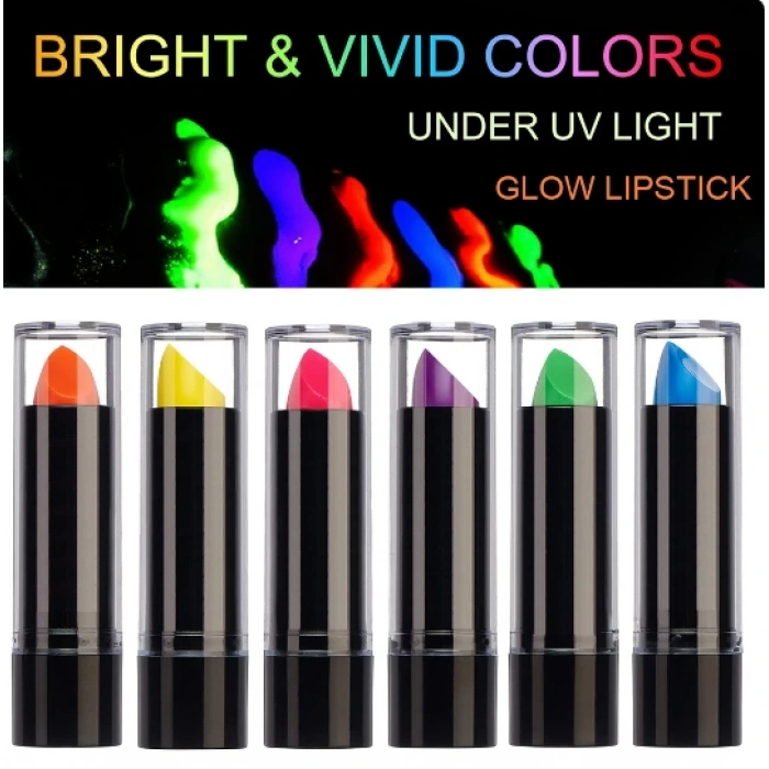 Karanlıkta Parlayan Yanan UV Neon Ruj Yüz Boyama 6 Adet 6 Renk (5263)