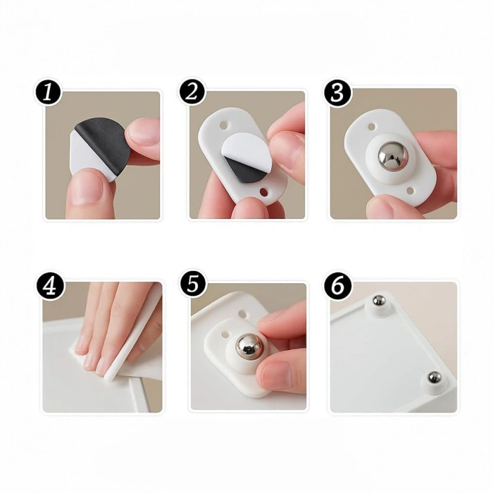 KARTELALI 4PCS TEK BİLYA TEKERLEKLİ MOBİLYA EŞYA TAŞIMA APARATI 360° 8KG TAŞIMA KAPASİTE (5263)
