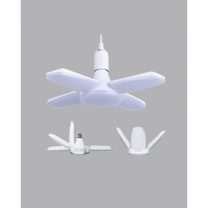Katlanabilir 4 Kollu Led Ampül 60 Watt 6000 Lumen Beyaz Işık