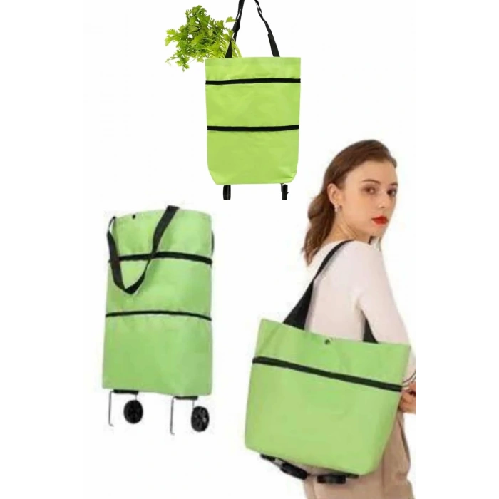 Katlanabilir Tekerlekli Alışveriş Çantası Pratik Ve Detaylı Pazar Arabası