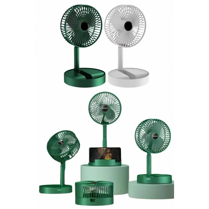 Katlanabilir Teleskopik Şarjlı Fan Masaüstü Soğutucu Vantilatör