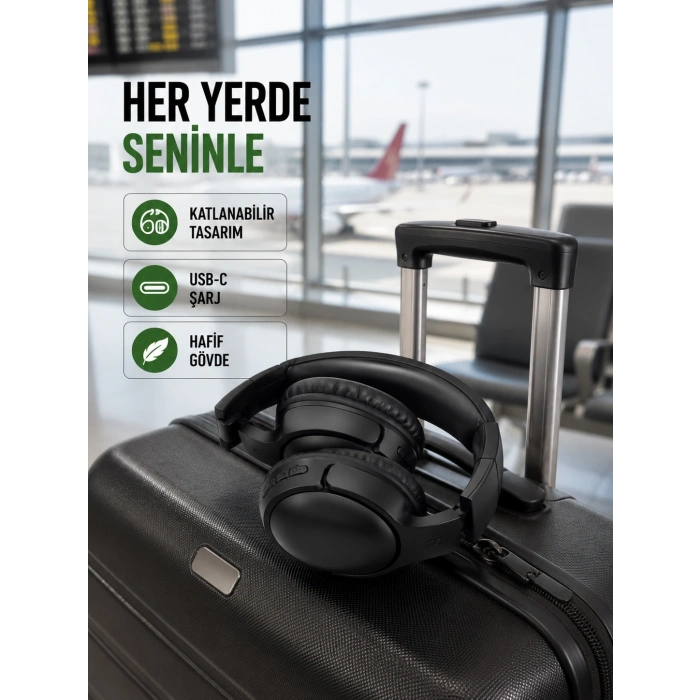 Katlanabilir Usb-c Şarjlı Bluetooth Kulaklık