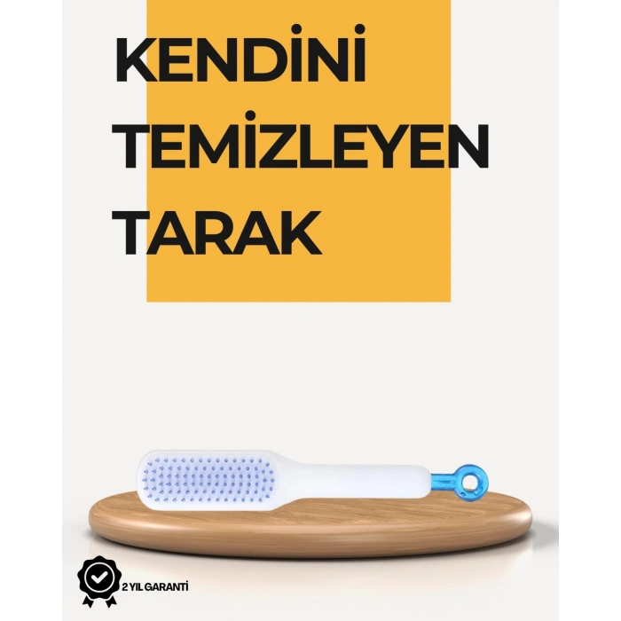 Kendi Kendini Temizleyen Saç Tarağı – Anti-statik, Silikon Uçlu, Abs Malzeme, 22x4 Cm